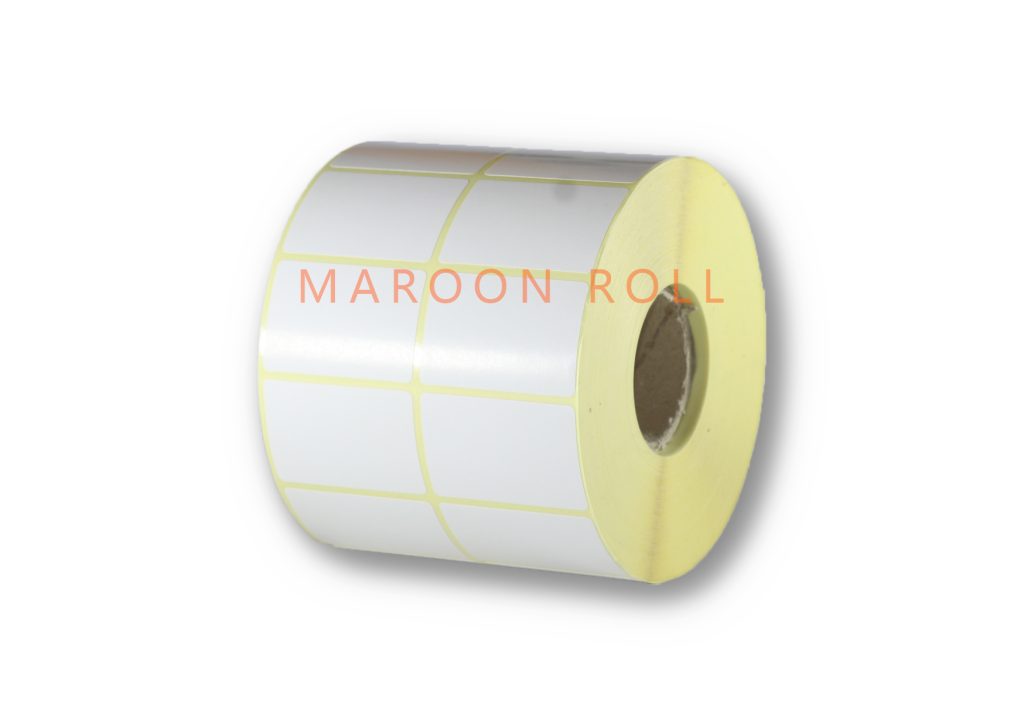 لیبل کاغذی سایز ۴۵×۳۰ دو ردیفه تعداد در هر رول ۴۰۰۰ عدد