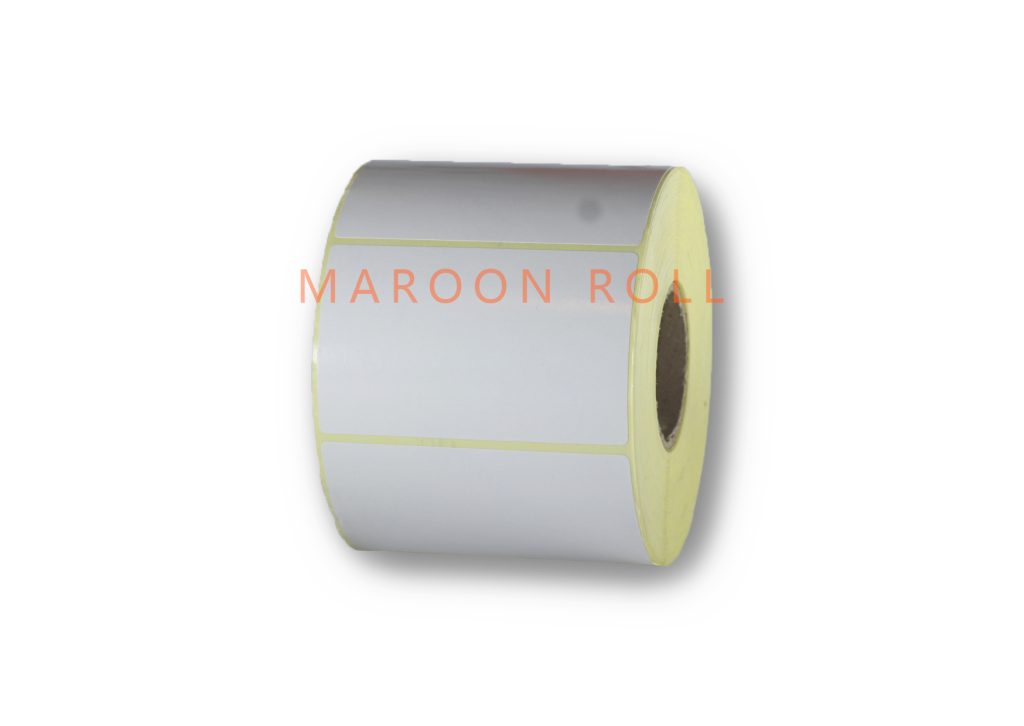 لیبل کاغذی سایز ۶۰×۱۰۰ تک ردیفه تعداد در هر رول ۱۰۰۰ عدد